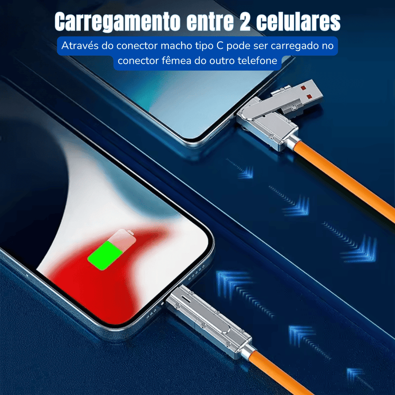 Cabo Carregador Celular Ultra Rápido 4 em 1 - 120W