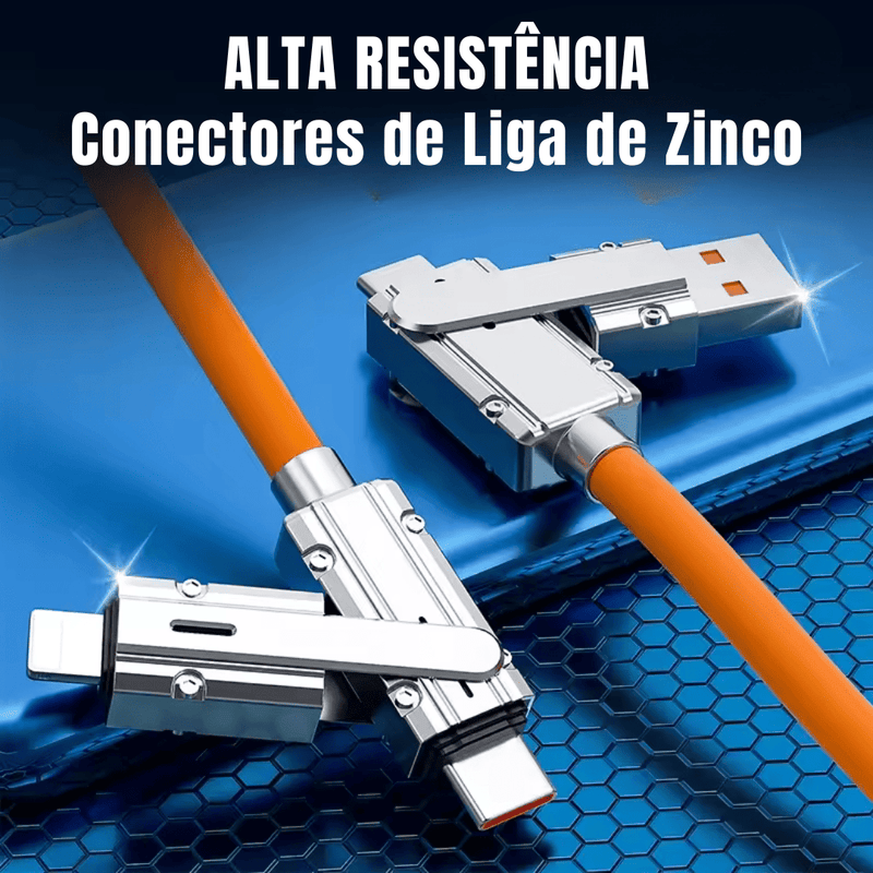 Cabo Carregador Celular Ultra Rápido 4 em 1 - 120W